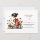 Sunshine Fairy Girl Birthday Blush Pink invitation 招待状 (正面)