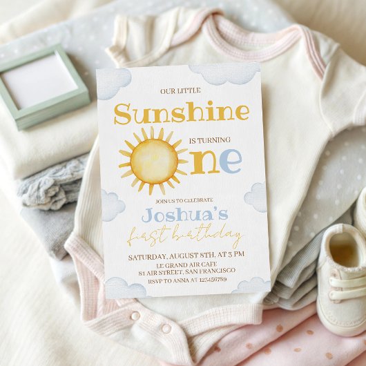 Sunshine First Birthday Invitation 招待状