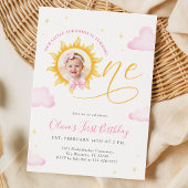 Sunshine First Birthday Photo Invitation 招待状