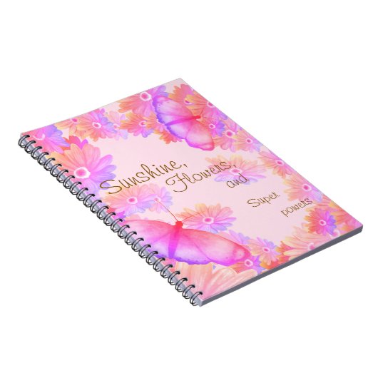 Sunshine, Flowers & Superpowers Pink ノートブック (右側)