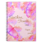 Sunshine, Flowers & Superpowers Pink ノートブック (正面)