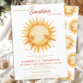 Sunshine Gender Neutral Boho Cute Sun Baby Shower 招待状