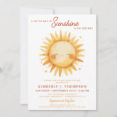 Sunshine Gender Neutral Boho Cute Sun Baby Shower 招待状 (正面)