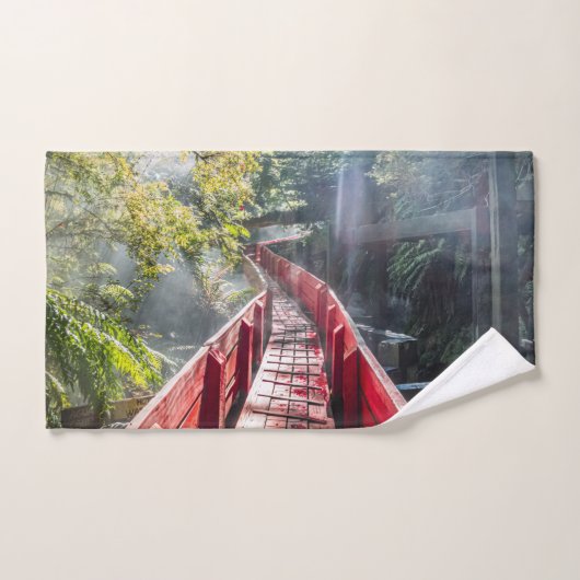 Sunshine in the Termas Geometricas, Coaripe, Chil バスタオルセット (ハンドタオル)