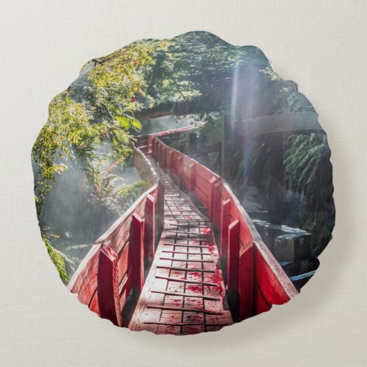 Sunshine in the Termas Geometricas, Coaripe, Chil ラウンドクッション (裏面)