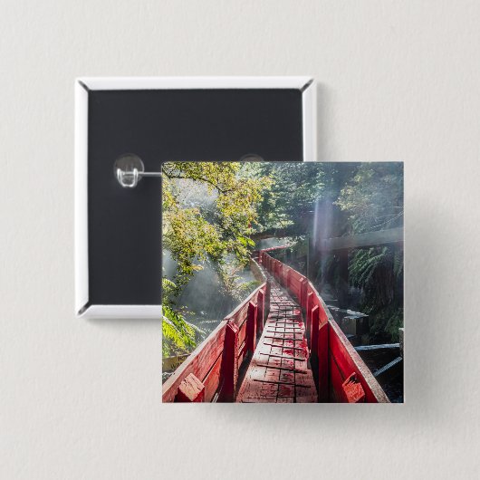 Sunshine in the Termas Geometricas, Coaripe, Chil 缶バッジ (正面&裏面)