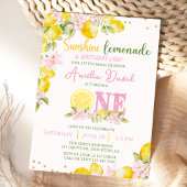 Sunshine Lemon Lemonade First Birthday Invitation 招待状