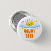 Sunshine Mommy To Be Baby Shower Round Button 缶バッジ (正面&裏面)