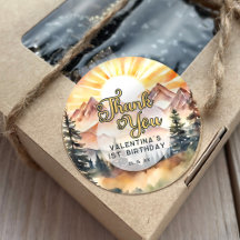 Sunshine Nature Mountains Birthday Party Thank You