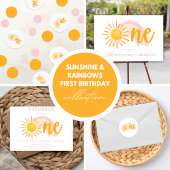 Sunshine & Rainbows First Birthday Invitation セーブザデート