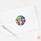 Sunshine & Smiles – Inspirational Quote Sticker ラウンドシール (封筒)