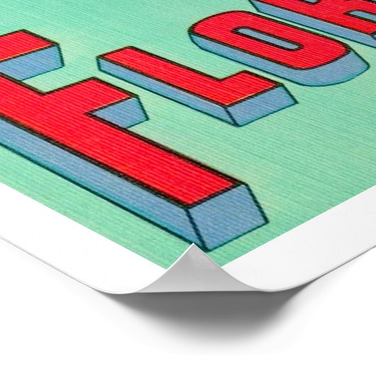 Sunshine State Florida 11x17 Map Poster ポスター (角)