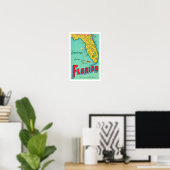 Sunshine State  Florida 11x17 Map Poster ポスター (ホームオフィス)