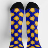 Sunshine Sun Pattern Design On Blue  ソックス (上部)