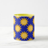 Sunshine Sun Pattern Design On Blue  マグカップ (中央)