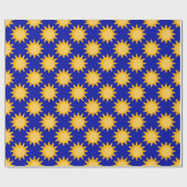 Sunshine Sun Pattern Design On Blue  ラッピングペーパー (フラット)