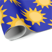 Sunshine Sun Pattern Design On Blue  ラッピングペーパー (ロールコーナー)