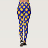 Sunshine Sun Pattern Design On Blue  レギンス (裏面)