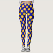 Sunshine Sun Pattern Design On Blue  レギンス (正面)