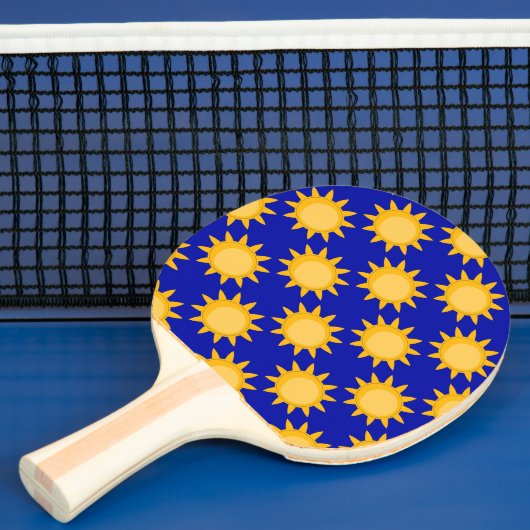 Sunshine Sun Pattern Design On Blue 卓球ラケット (インサイチュ)