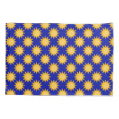 Sunshine Sun Pattern Design On Blue  枕カバー (裏面)