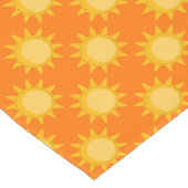 Sunshine Sun Pattern Design On Orange  ショートテーブルランナー (コーナー)