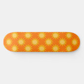 Sunshine Sun Pattern Design On Orange  スケートボード (横)