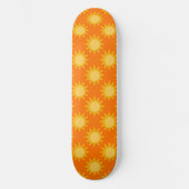 Sunshine Sun Pattern Design On Orange  スケートボード (正面)
