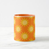 Sunshine Sun Pattern Design On Orange  マグカップ (中央)