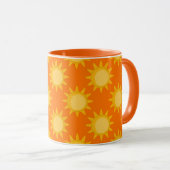Sunshine Sun Pattern Design On Orange  マグカップ (正面右)