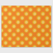 Sunshine Sun Pattern Design On Orange  ラッピングペーパー (フラット)