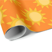 Sunshine Sun Pattern Design On Orange  ラッピングペーパー (ロールコーナー)