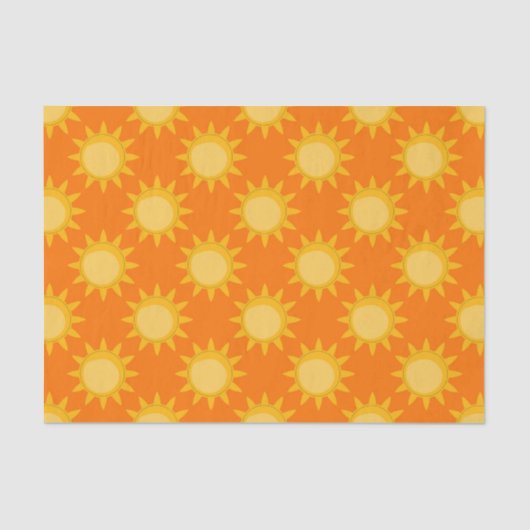 Sunshine Sun Pattern Design On Orange  薄葉紙 (正面)