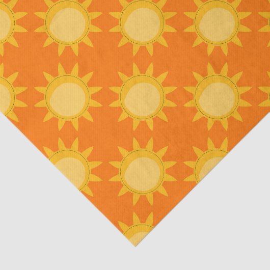 Sunshine Sun Pattern Design On Orange  薄葉紙 (詳細)