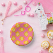 Sunshine Sun Pattern Design On Pink ペーパーボウル (パーティー)