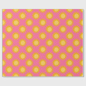 Sunshine Sun Pattern Design On Pink ラッピングペーパー (フラット)