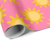 Sunshine Sun Pattern Design On Pink ラッピングペーパー (ロールコーナー)
