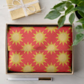 Sunshine Sun Pattern Design On Red 薄葉紙 (ギフト)