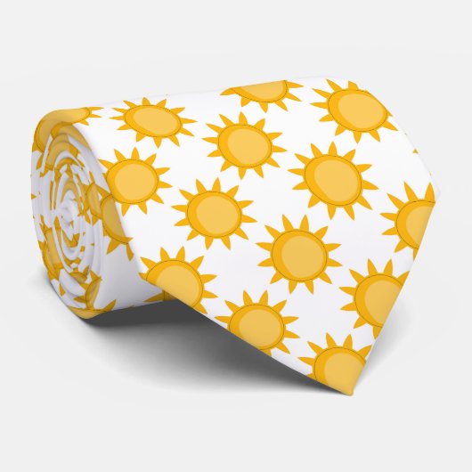 Sunshine Sun Pattern Design On White  ネクタイ (ロール)