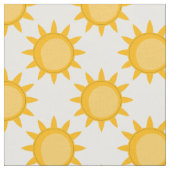 Sunshine Sun Pattern Design On White  ファブリック (クローズアップ)