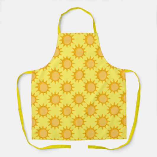 Sunshine Sun Pattern Design On Yellow  エプロン (正面)