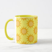 Sunshine Sun Pattern Design On Yellow  マグカップ (左)