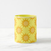 Sunshine Sun Pattern Design On Yellow  マグカップ (中央)
