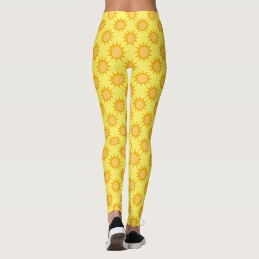 Sunshine Sun Pattern Design On Yellow  レギンス (裏面)
