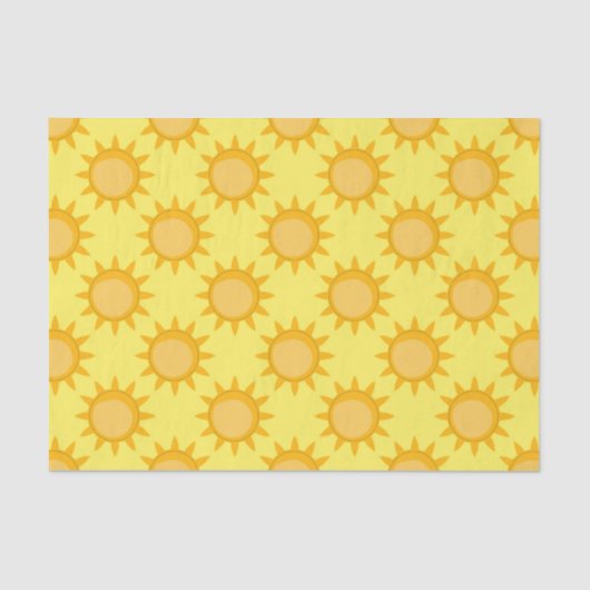 Sunshine Sun Pattern Design On Yellow  薄葉紙 (正面)