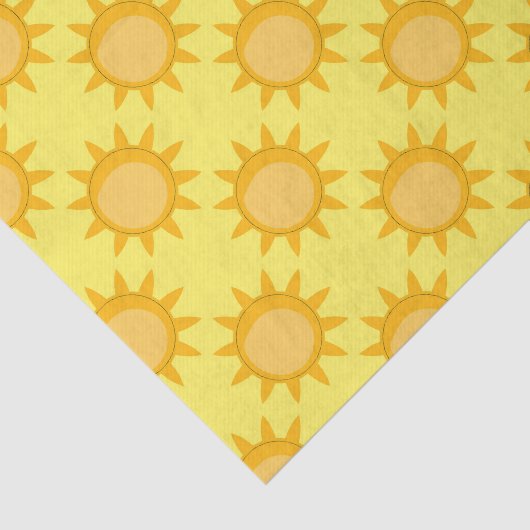 Sunshine Sun Pattern Design On Yellow  薄葉紙 (詳細)