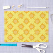 Sunshine Sun Pattern Design On Yellow  薄葉紙 (クラフト)