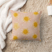 Sunshine Sun Pattern Throw Pillow クッション (ブランケット)