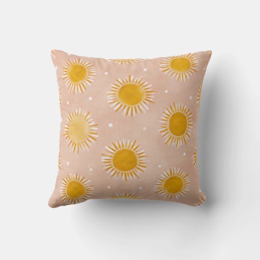 Sunshine Sun Pattern Throw Pillow クッション (裏面)