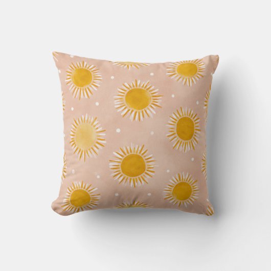 Sunshine Sun Pattern Throw Pillow クッション (正面)